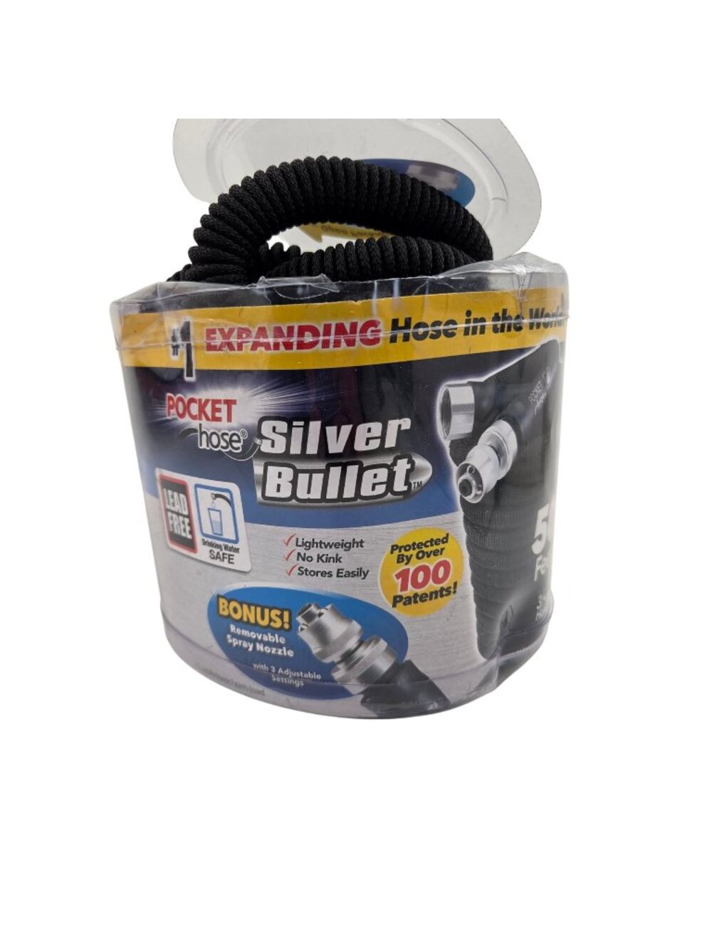Pocket Hose Silver Bullet Expandable 50 Ft Garden No Kink Lightweight Garden - Picture 1 of 11
